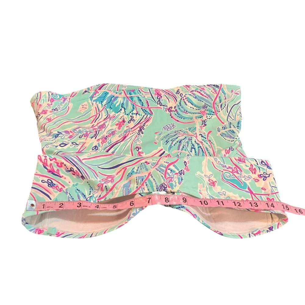 Lilly Pulitzer Size 10 Lulo Strapless Tankini Top in Bayside Blue Under the Moon